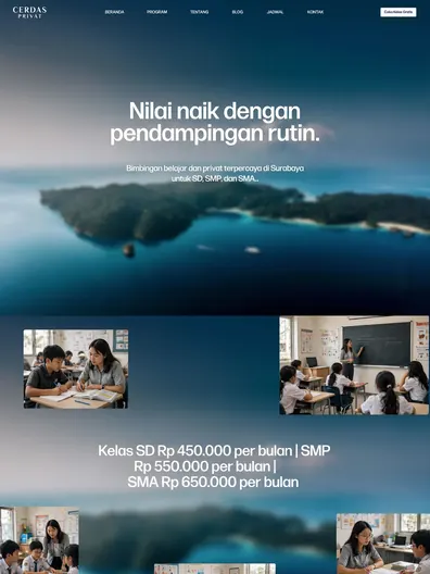 Contoh rancangan halaman Bimbingan Belajar