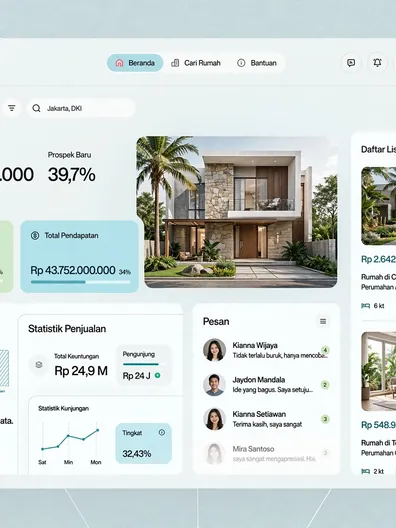 Contoh rancangan halaman Dashboard Properti