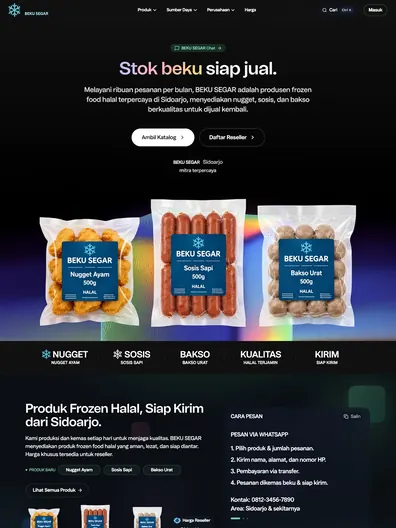 Contoh rancangan halaman Frozen Food