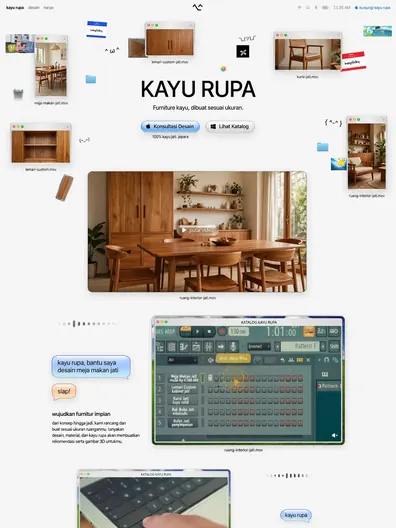 Contoh rancangan halaman Furniture Custom