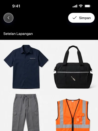 Contoh rancangan halaman Katalog Seragam