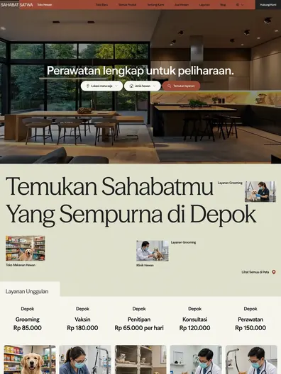 Contoh rancangan halaman Pet Shop