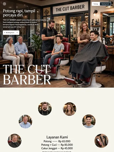 Contoh rancangan halaman Barbershop