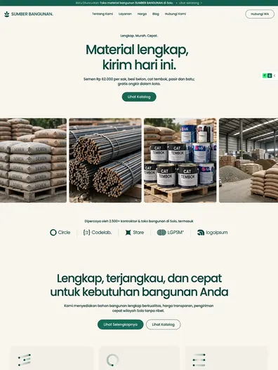 Contoh rancangan halaman Toko Bangunan