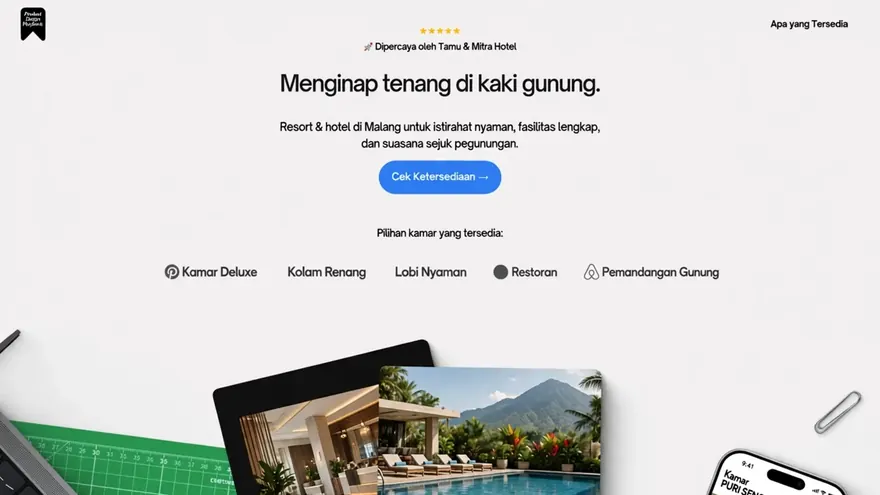 Contoh rancangan halaman Hotel & Resort