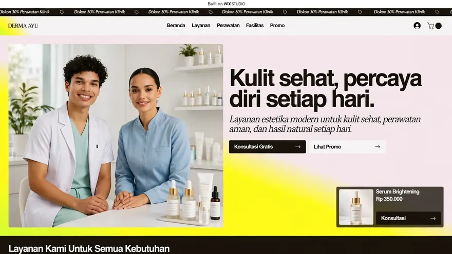 Contoh rancangan halaman Klinik Estetika