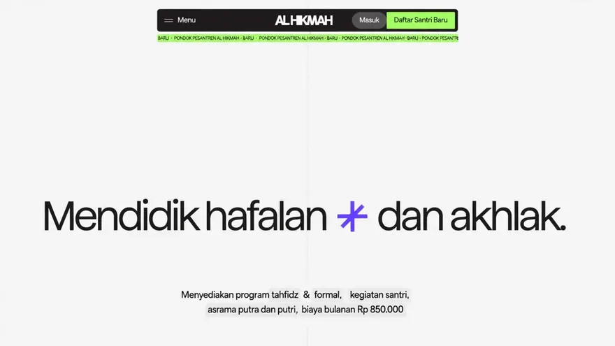 Contoh rancangan halaman Pondok Pesantren