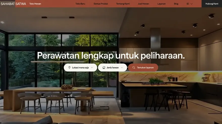 Contoh rancangan halaman Pet Shop